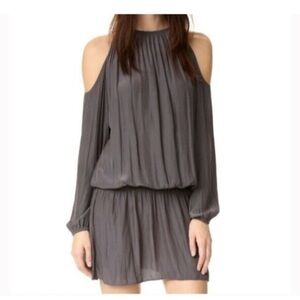 Ramy Brook Gray Cut Out Pleated Dress